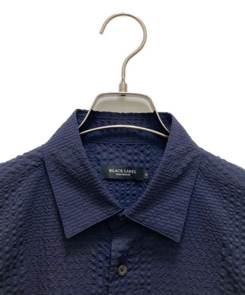 BLACK LABEL CRESTBRIDGE（ブラックレーベル クレストブリッジ）BLACK LABEL CRESTBRIDGE (ブラックレーベル クレストブリッジ) シアサッカー 半袖シャドーチェックシャツ ネイビー サイズ:Ｍの古着・服飾アイテム