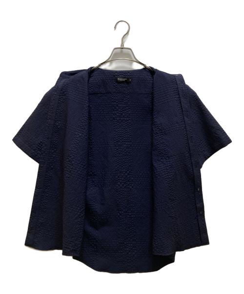 BLACK LABEL CRESTBRIDGE（ブラックレーベル クレストブリッジ）BLACK LABEL CRESTBRIDGE (ブラックレーベル クレストブリッジ) シアサッカー 半袖シャドーチェックシャツ ネイビー サイズ:Ｍの古着・服飾アイテム