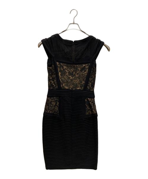 TADASHI SHOJI（タダシ ショージ）TADASHI SHOJI (タダシ ショージ) メッシュ切替レースワンピース ブラック×ベージュ サイズ:不明の古着・服飾アイテム