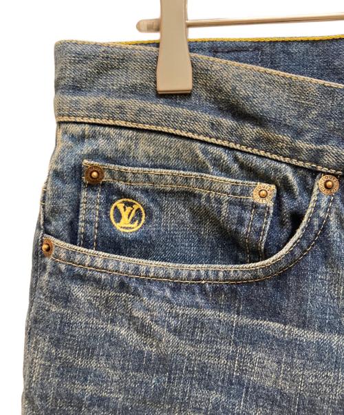 LOUIS VUITTON（ルイ ヴィトン）LOUIS VUITTON (ルイ ヴィトン) ロゴ刺繍デニムパンツ インディゴ サイズ:33(実寸ウエスト約88cm、股下約77cm）の古着・服飾アイテム
