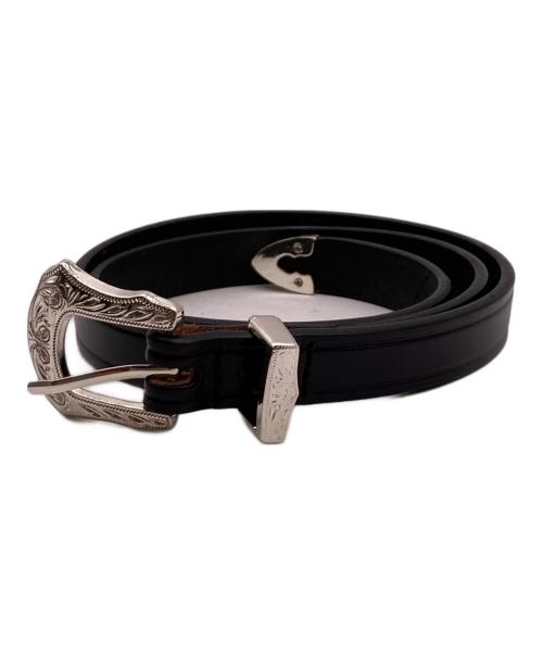TORY LEATHER（トリーレザー）TORY LEATHER (トリーレザー) 3ピースバックル 3/4インチ ブライドルレザーベルト ブラックの古着・服飾アイテム