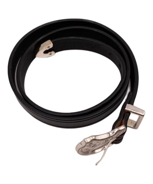 TORY LEATHER（トリーレザー）TORY LEATHER (トリーレザー) 3ピースバックル 3/4インチ ブライドルレザーベルト ブラックの古着・服飾アイテム