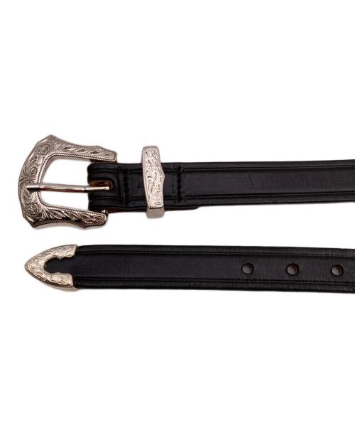 TORY LEATHER（トリーレザー）TORY LEATHER (トリーレザー) 3ピースバックル 3/4インチ ブライドルレザーベルト ブラックの古着・服飾アイテム