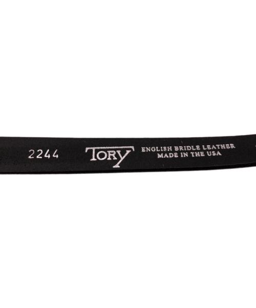 TORY LEATHER（トリーレザー）TORY LEATHER (トリーレザー) 3ピースバックル 3/4インチ ブライドルレザーベルト ブラックの古着・服飾アイテム