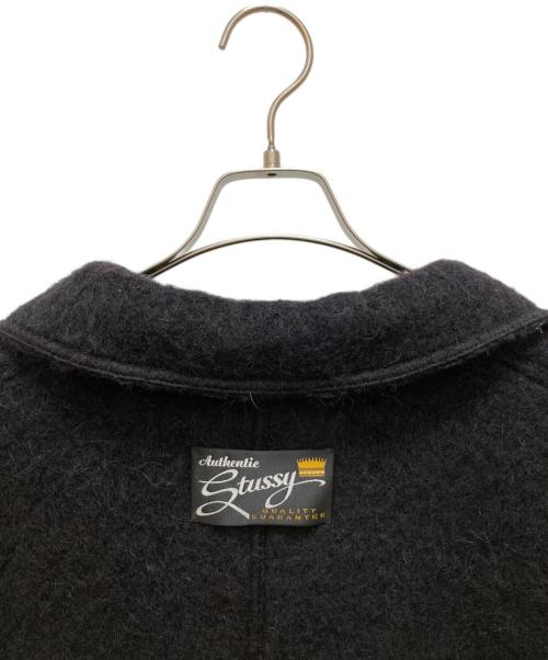 stussy（ステューシー）stussy (ステューシー) モヘヤトレンチコート ブラック サイズ:ｘｌの古着・服飾アイテム