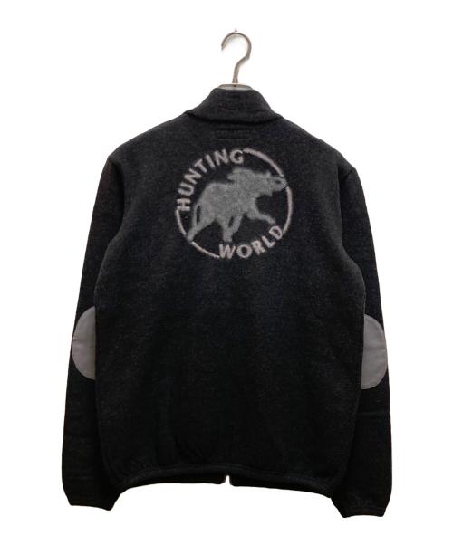 HUNTING WORLD（ハンティングワールド）HUNTING WORLD (ハンティングワールド) バックロゴエルボーパッチウールブルゾン グレー サイズ:４６の古着・服飾アイテム