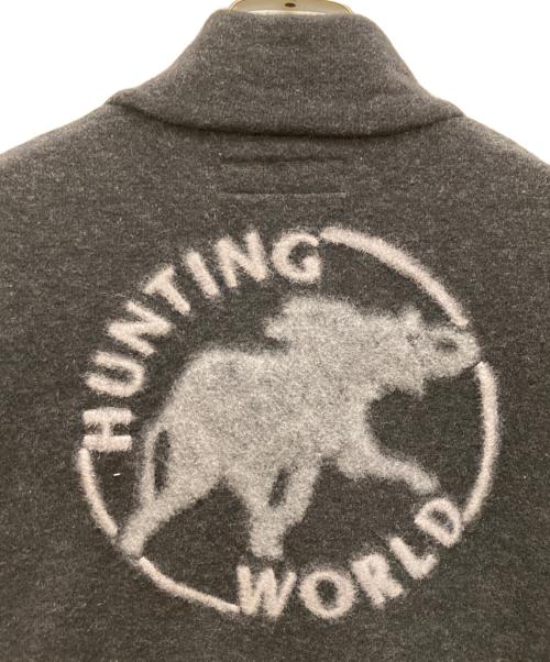 HUNTING WORLD（ハンティングワールド）HUNTING WORLD (ハンティングワールド) バックロゴエルボーパッチウールブルゾン グレー サイズ:４６の古着・服飾アイテム