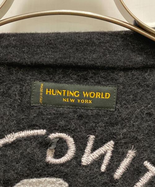 HUNTING WORLD（ハンティングワールド）HUNTING WORLD (ハンティングワールド) バックロゴエルボーパッチウールブルゾン グレー サイズ:４６の古着・服飾アイテム