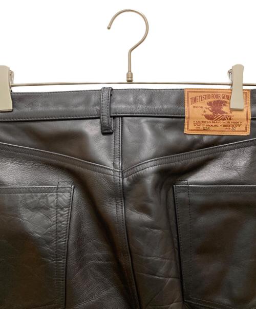 Schott（ショット）Schott (ショット) LOT.025 LEATHER PANTS ブラック サイズ:３２の古着・服飾アイテム