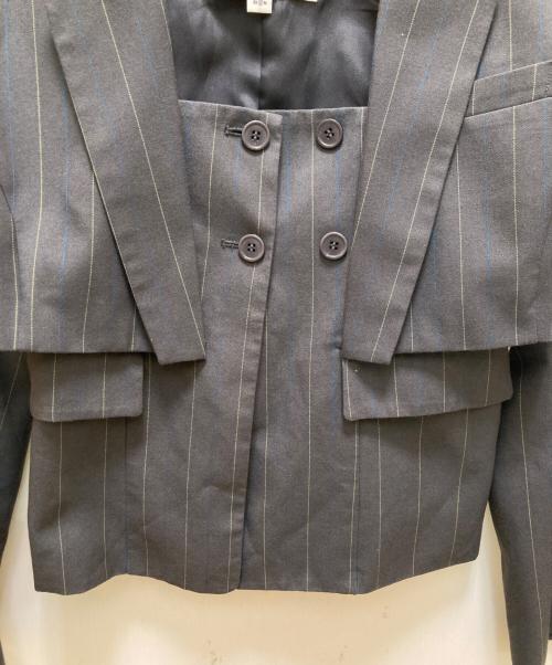 Ameri（アメリ）AMERI (アメリ) DEFORMATION PINSTRIPE JACKET グリーン サイズ:Ｓの古着・服飾アイテム