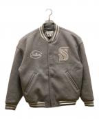 SATURセター）の古着「S applique wool varsity jacket」｜グレー