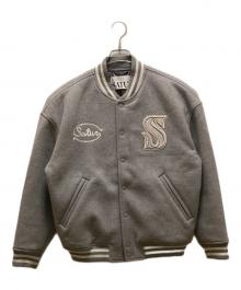 SATUR（セター）の古着「S applique wool varsity jacket」｜グレー