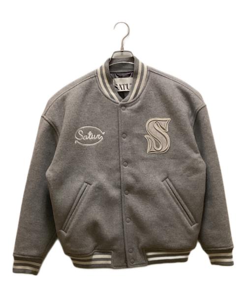 SATUR（セター）SATUR (セター) S applique wool varsity jacket グレー サイズ:ｓの古着・服飾アイテム