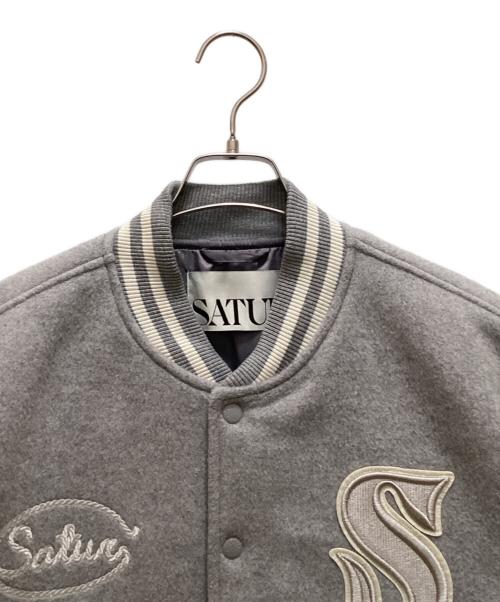 SATUR（セター）SATUR (セター) S applique wool varsity jacket グレー サイズ:ｓの古着・服飾アイテム