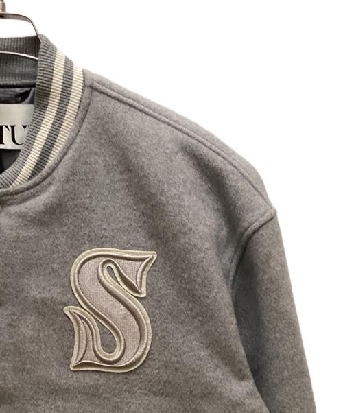 SATUR（セター）SATUR (セター) S applique wool varsity jacket グレー サイズ:ｓの古着・服飾アイテム
