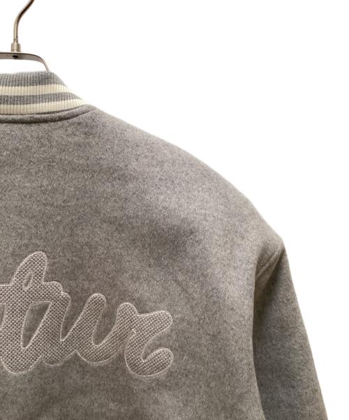 SATUR（セター）SATUR (セター) S applique wool varsity jacket グレー サイズ:ｓの古着・服飾アイテム
