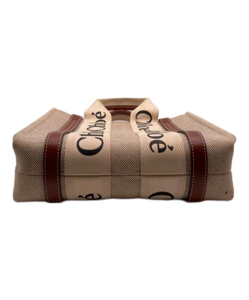 Chloe（クロエ）Chloe (クロエ) リネン製 Woodyスモールトートバッグ ベージュの古着・服飾アイテム
