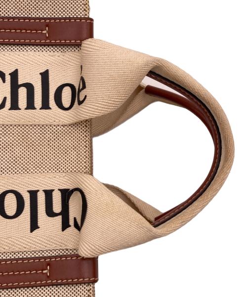 Chloe（クロエ）Chloe (クロエ) リネン製 Woodyスモールトートバッグ ベージュの古着・服飾アイテム