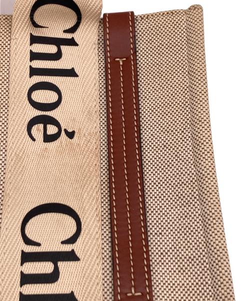 Chloe（クロエ）Chloe (クロエ) リネン製 Woodyスモールトートバッグ ベージュの古着・服飾アイテム