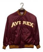 AVIREXアヴィレックス）の古着「サテンスタジャン」｜ワインレッド
