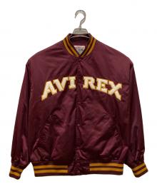 AVIREX（アヴィレックス）の古着「サテンスタジャン」｜ワインレッド