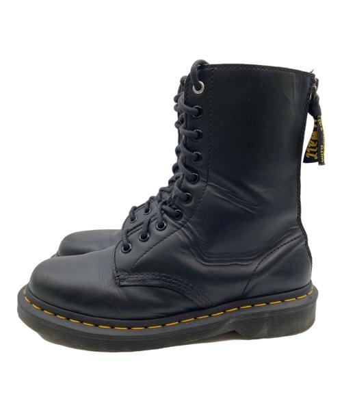 Dr.Martens Y's 10EYE（ドクターマーチンワイズテンアイ）Dr.Martens Y's 10EYE (ドクターマーチンワイズテンアイ) Y's (ワイズ) コラボバックジップレースアップブーツ ブラック サイズ:UK 6の古着・服飾アイテム