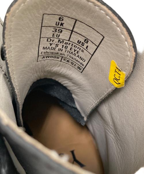 Dr.Martens Y's 10EYE（ドクターマーチンワイズテンアイ）Dr.Martens Y's 10EYE (ドクターマーチンワイズテンアイ) Y's (ワイズ) コラボバックジップレースアップブーツ ブラック サイズ:UK 6の古着・服飾アイテム