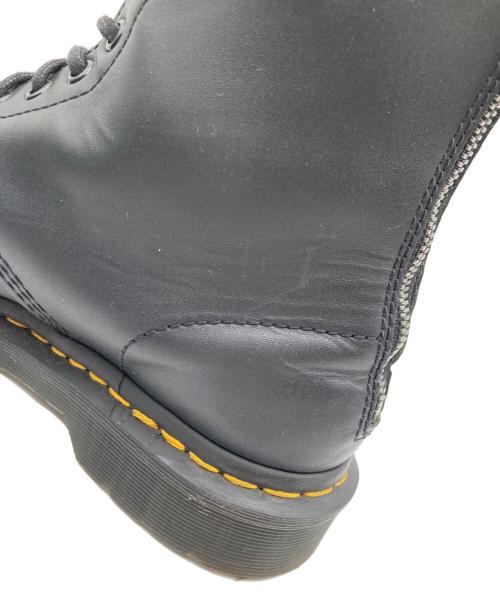 Dr.Martens Y's 10EYE（ドクターマーチンワイズテンアイ）Dr.Martens Y's 10EYE (ドクターマーチンワイズテンアイ) Y's (ワイズ) コラボバックジップレースアップブーツ ブラック サイズ:UK 6の古着・服飾アイテム