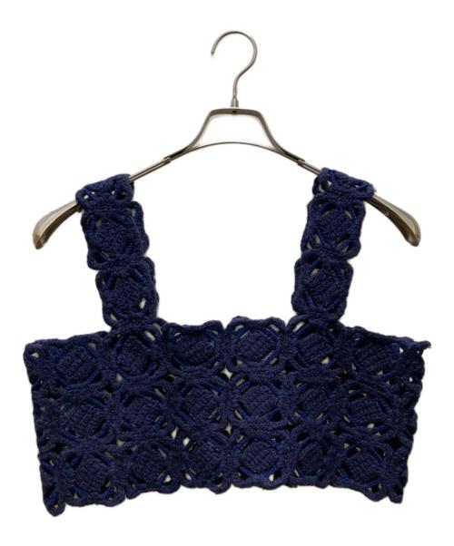 Rumche（ラムシェ）Rumche (ラムシェ) ORIGAMI ニットビスチェ ネイビー サイズ:ＦＲＥＥの古着・服飾アイテム