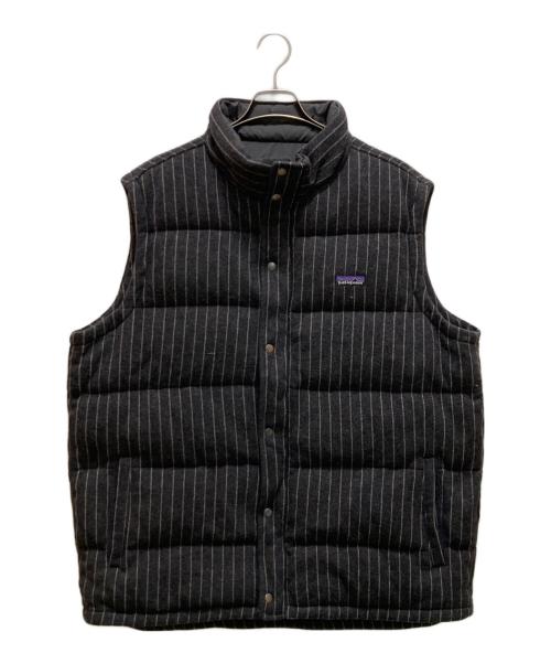 Patagonia（パタゴニア）Patagonia (パタゴニア) キルトアゲイン ストライプダウンベスト ブラック サイズ:xxlの古着・服飾アイテム