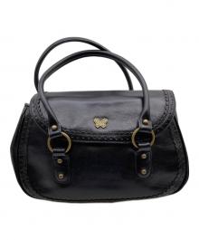 ANNA SUI（アナスイ）の古着「レザーハンドバッグ」｜ブラック