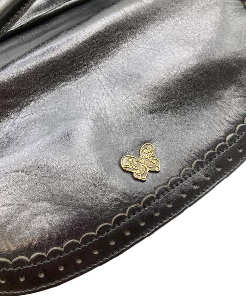 ANNA SUI（アナスイ）ANNA SUI (アナスイ) レザーハンドバッグ ブラックの古着・服飾アイテム