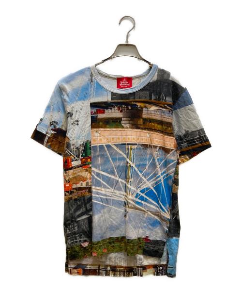 Vivienne Westwood RED LABEL（ヴィヴィアンウエストウッドレッドレーベル）Vivienne Westwood RED LABEL (ヴィヴィアンウエストウッドレッドレーベル) グラフィックプリントTシャツ ブルー サイズ:０２の古着・服飾アイテム