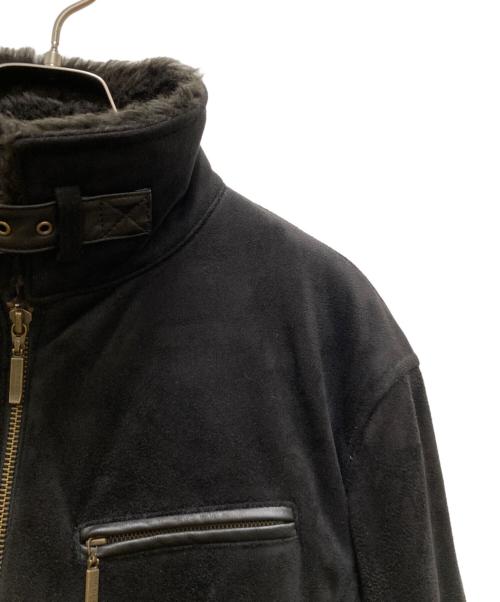 BURBERRY BLACK LABEL（バーバリーブラックレーベル）BURBERRY BLACK LABEL (バーバリーブラックレーベル) 裏ノバチェック スェードシングルライダースジャケット ブラック サイズ:Ｍの古着・服飾アイテム