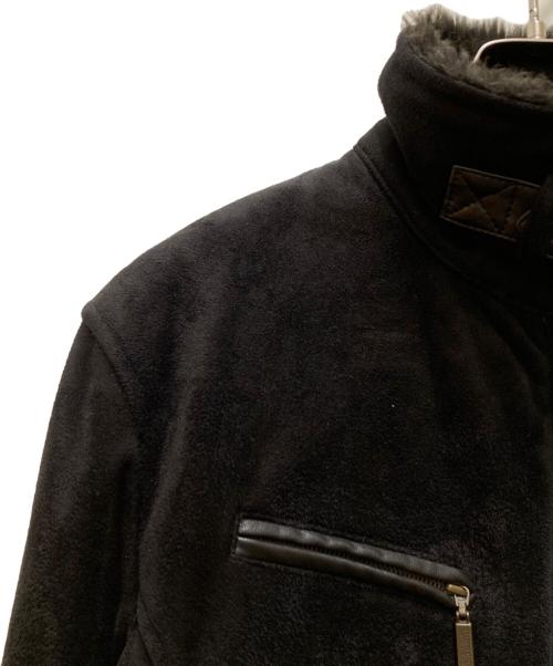 BURBERRY BLACK LABEL（バーバリーブラックレーベル）BURBERRY BLACK LABEL (バーバリーブラックレーベル) 裏ノバチェック スェードシングルライダースジャケット ブラック サイズ:Ｍの古着・服飾アイテム