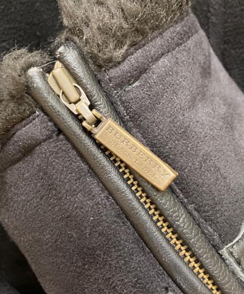 BURBERRY BLACK LABEL（バーバリーブラックレーベル）BURBERRY BLACK LABEL (バーバリーブラックレーベル) 裏ノバチェック スェードシングルライダースジャケット ブラック サイズ:Ｍの古着・服飾アイテム