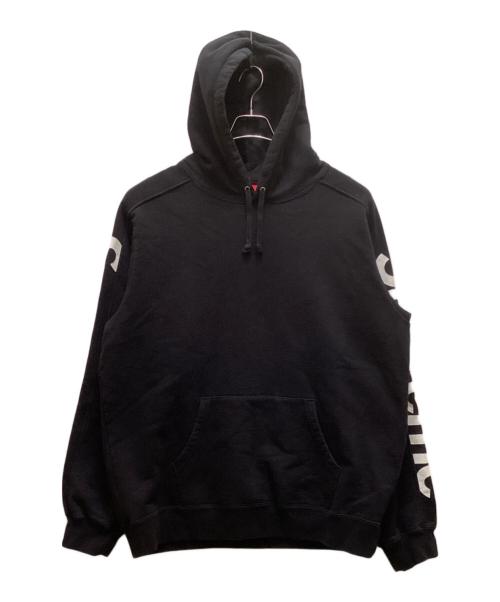 SUPREME（シュプリーム）Supreme (シュプリーム) サイドラインロゴ プルオーバーパーカー ブラック サイズ:XLの古着・服飾アイテム