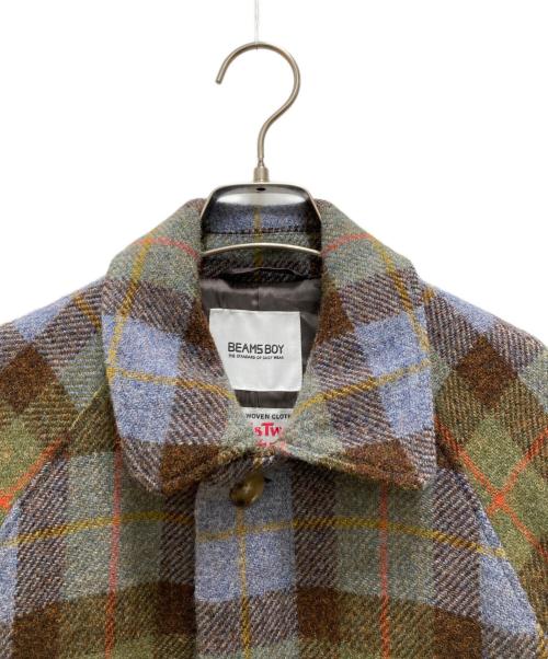 BEAMS BOY（ビームスボーイ）BEAMS BOY (ビームスボーイ) Harris Tweed (ハリスツイード) コラボ ハリスツイードバルマカンコート オリーブ サイズ:１の古着・服飾アイテム