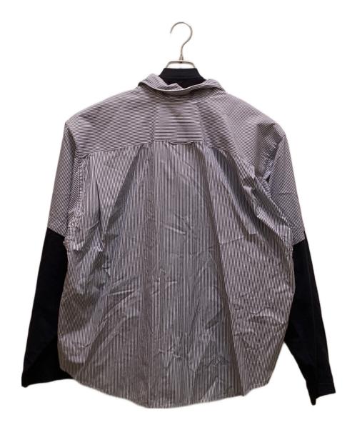BALENCIAGA（バレンシアガ）BALENCIAGA (バレンシアガ) ストライプシャツドッキングカットソー ネイビー サイズ:1の古着・服飾アイテム