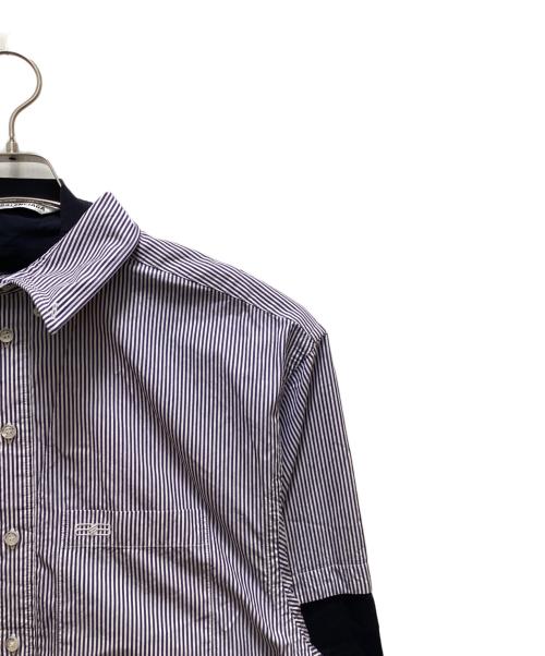 BALENCIAGA（バレンシアガ）BALENCIAGA (バレンシアガ) ストライプシャツドッキングカットソー ネイビー サイズ:1の古着・服飾アイテム