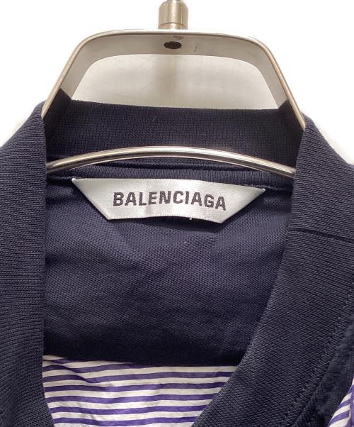 BALENCIAGA（バレンシアガ）BALENCIAGA (バレンシアガ) ストライプシャツドッキングカットソー ネイビー サイズ:1の古着・服飾アイテム