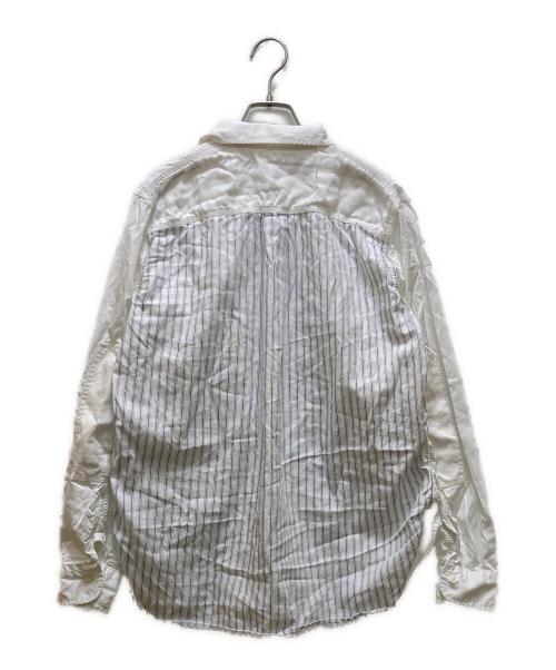 JUNYA WATANABE MAN（ジュンヤワタナベマン）JUNYA WATANABE MAN (ジュンヤワタナベマン) 背面切替ストライプシャツ ホワイト サイズ:Ｓの古着・服飾アイテム