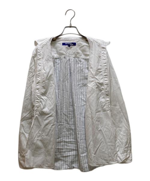 JUNYA WATANABE MAN（ジュンヤワタナベマン）JUNYA WATANABE MAN (ジュンヤワタナベマン) 背面切替ストライプシャツ ホワイト サイズ:Ｓの古着・服飾アイテム