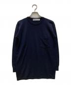 JOHN SMEDLEY×Ron Hermanジョンスメドレー×ロンハーマン）の古着「別注ポケット付ハイゲージニット」｜ネイビー