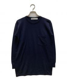 JOHN SMEDLEY×Ron Herman（ジョンスメドレー×ロンハーマン）の古着「別注ポケット付ハイゲージニット」｜ネイビー