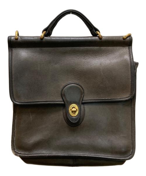 COACH（コーチ）COACH (コーチ) ウィリス ヴィンテージレザーショルダーバッグ ブラックの古着・服飾アイテム