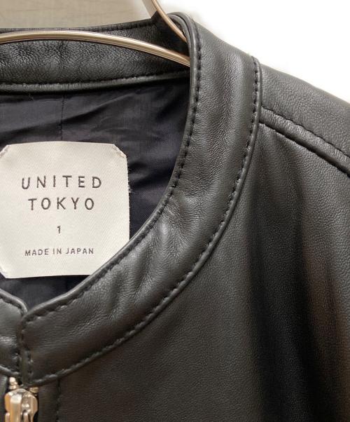 UNITED TOKYO（ユナイテッドトーキョー）UNITED TOKYO (ユナイテッドトーキョー) ラムレザーシングルライダースジャケット ブラック サイズ:１の古着・服飾アイテム