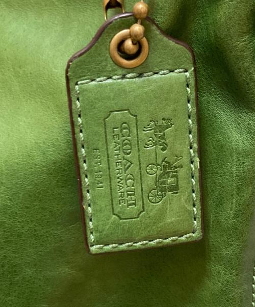 COACH（コーチ）COACH (コーチ) レザーショルダーバッグ グリーンの古着・服飾アイテム