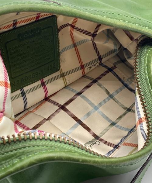 COACH（コーチ）COACH (コーチ) レザーショルダーバッグ グリーンの古着・服飾アイテム