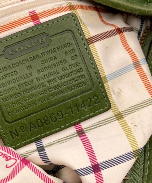 COACH（コーチ）COACH (コーチ) レザーショルダーバッグ グリーンの古着・服飾アイテム